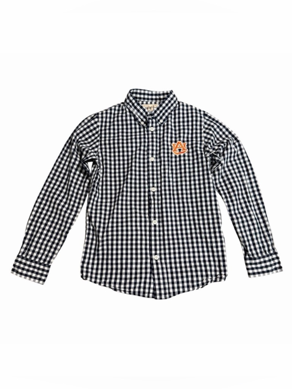Garb Youth Auburn University Button Down | Navy "Lucas" Gingham | Size M (7-8)‎
